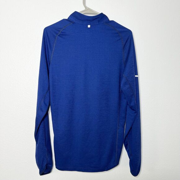Nike Shirt M Blue Running Wool Half Zip Pullover Cold Weather Performance Wear - Picture 6 of 12